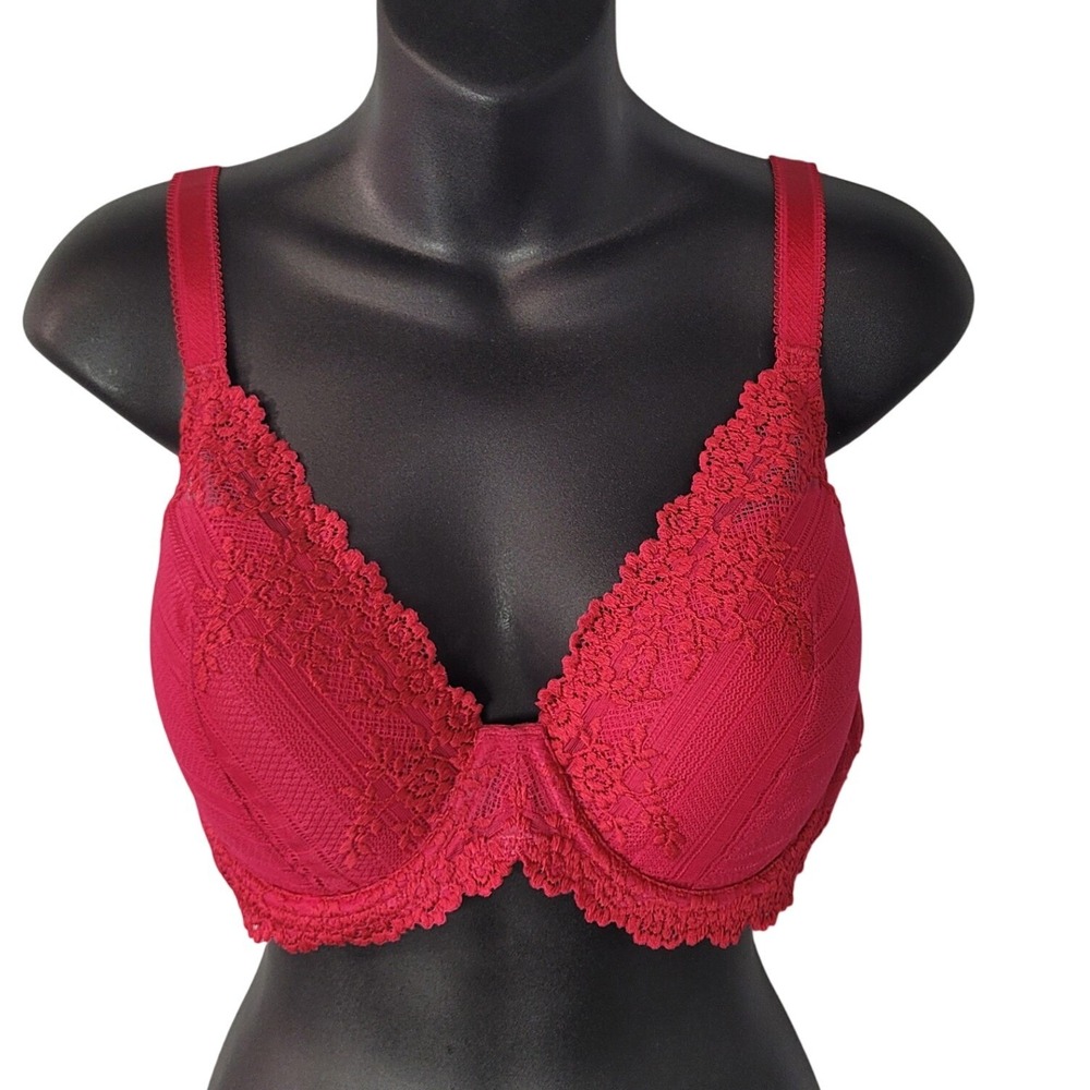 Wacoal 853291 Lace Finesse‎ Underwire T-Shirt Bra Red 38D